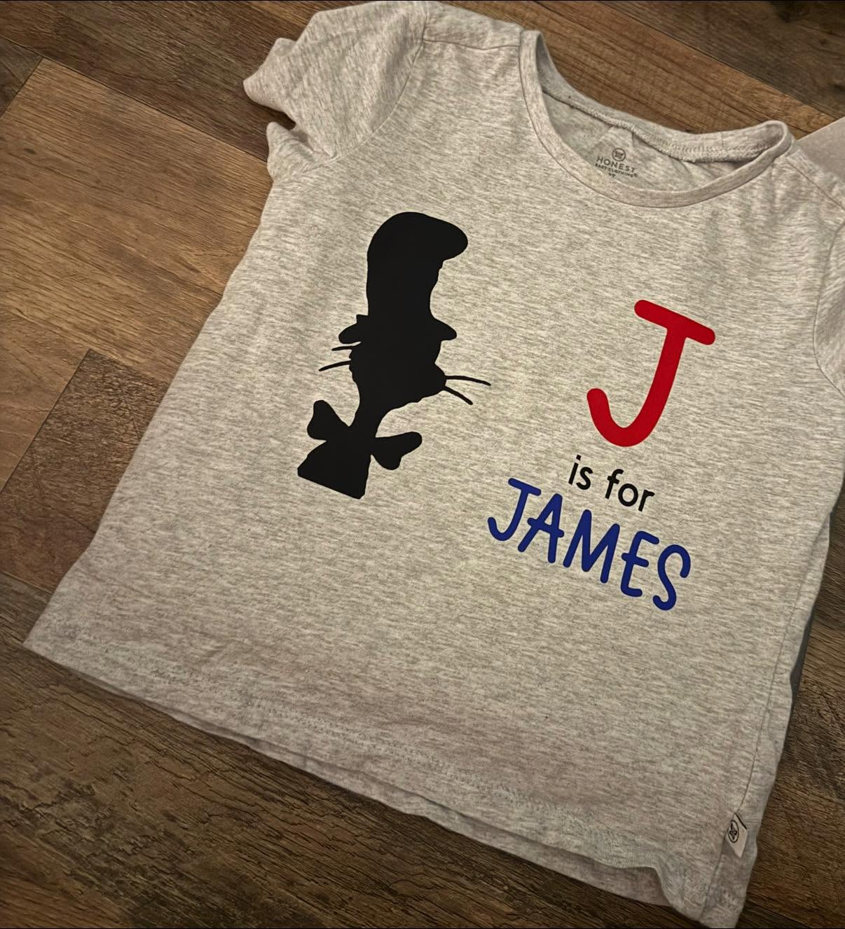 J is for James custom name tee